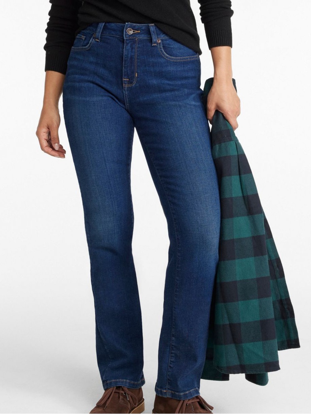 LL Bean True Shape Jeans Size 8 Regular High Rise Straight Leg Stretch NWT ❤️